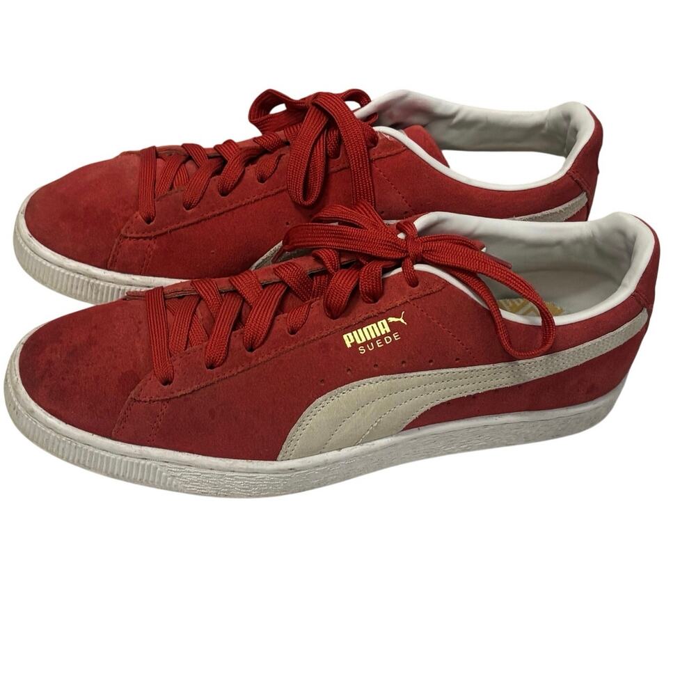 Puma Suede Classic XXI Red White Suede Sneakers Mens Size 11 374915-02